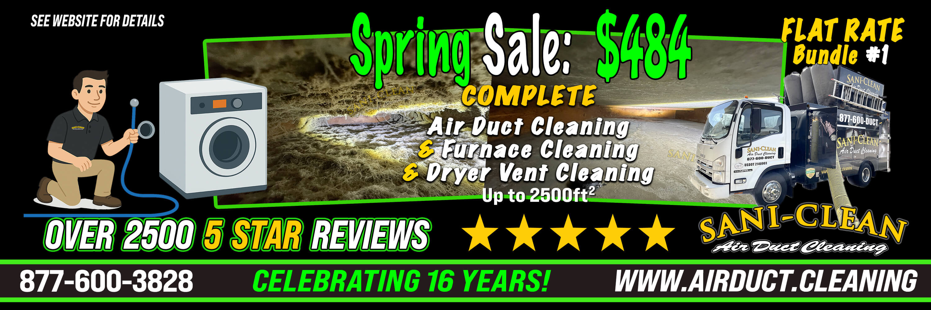 $484 3 service bundle offer for furnace, air duct, and dryer vent cleaning